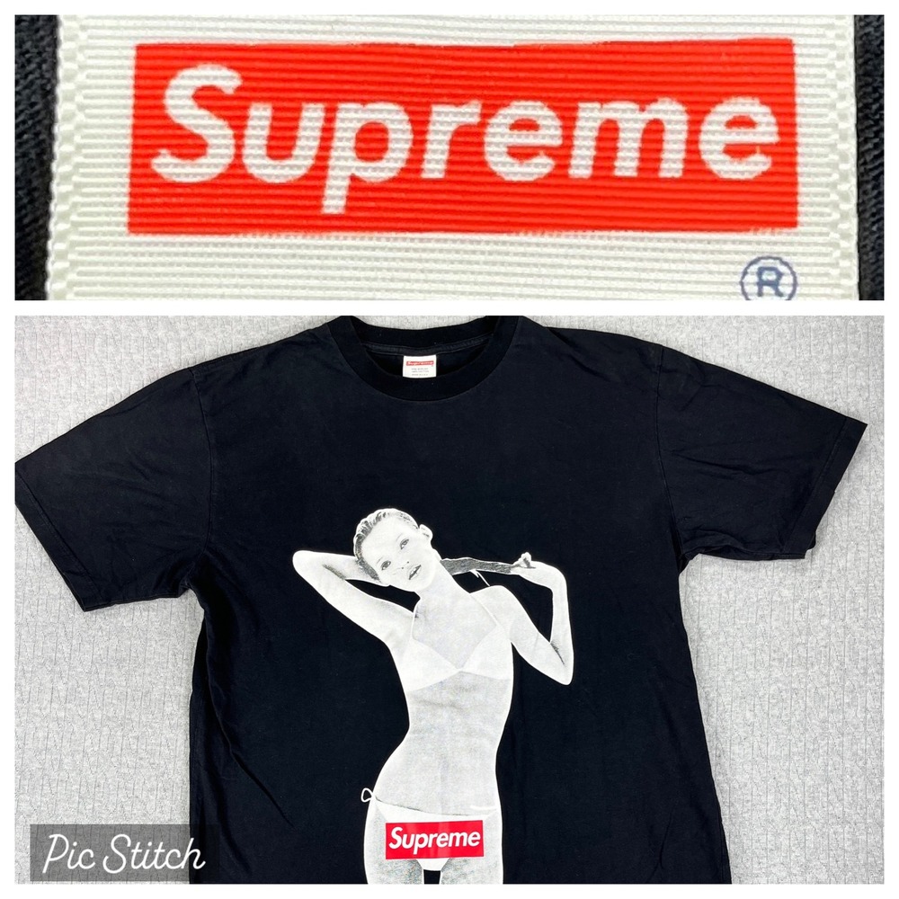 New Supreme Kate Moss Photo Tee Men L Black Graphic T-Shirt Iconic Streetwear